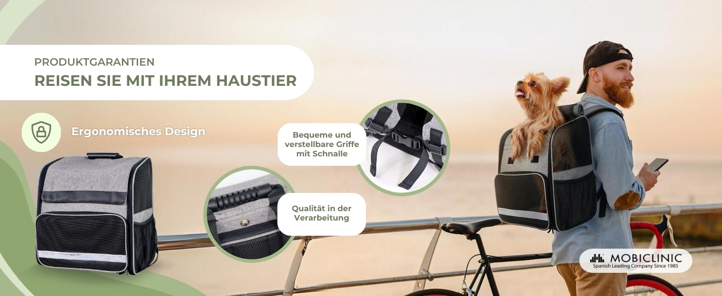 Рюкзак-переноска для котів та собак Mobiclinic® Pets, складаний, з вентиляцією, з аксесуарами, регульований, 37x29x37x5 см