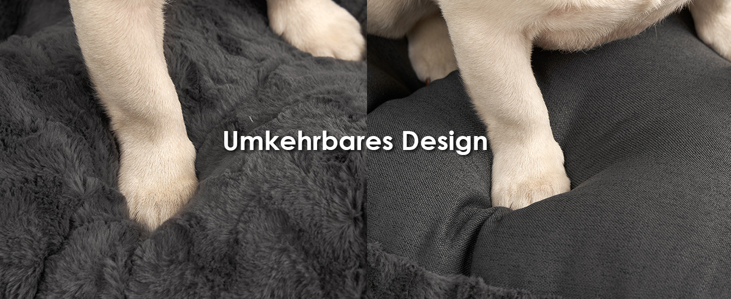 Килимок для собак великих порід EHEYCIGA, 104x68 см, XL, штучне хутро та льон, темно-сірий