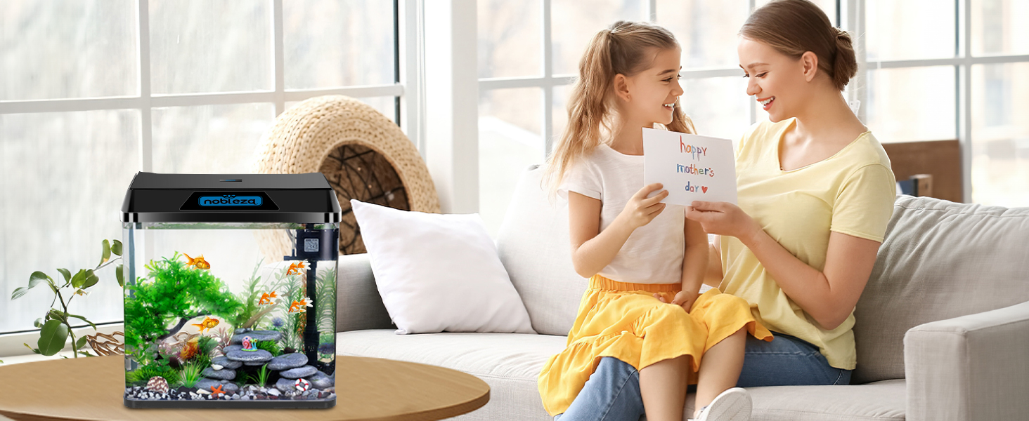 Акваріум Nobleza Mini Комплект, 54л з LED-підсвіткою та фільтром, білий