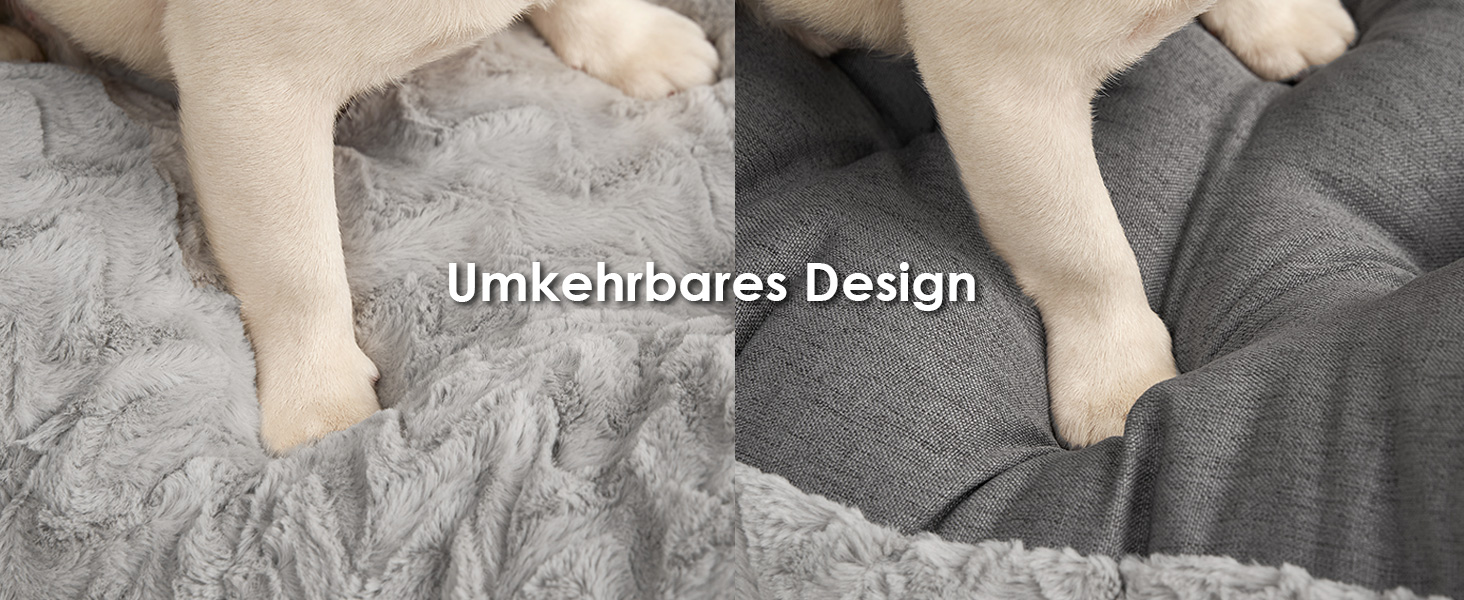 Килимок для собак великих порід, 104x68 см, XL, з штучним хутром та льоном, сірий, 104 x 68 x 10 см