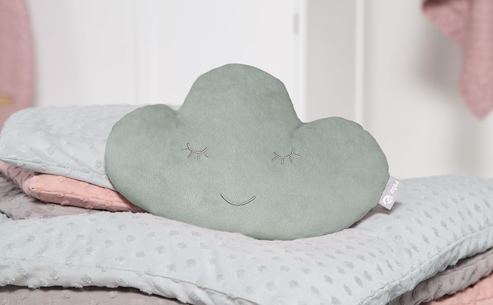 Подушка для шиї Roba у формі місяця - декоративна подушка для дитячої кімнати - м'яка подушка для дівчаток та хлопчиків - сірий колір