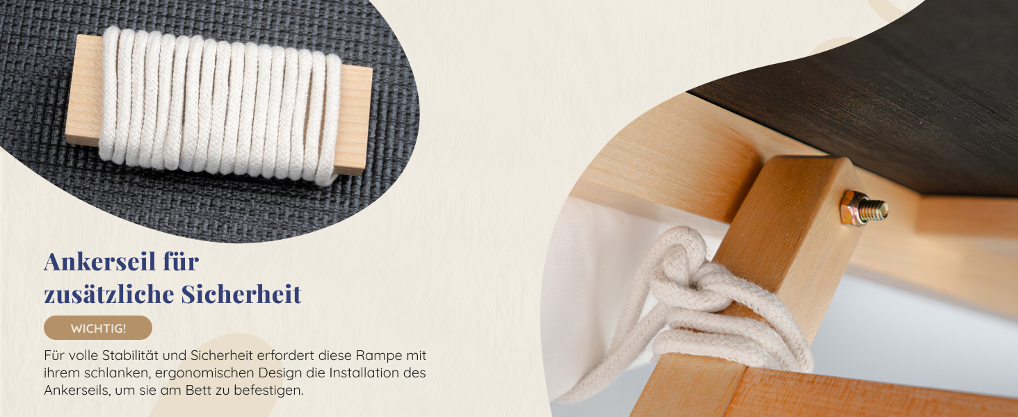 Сходинки для собак до ліжка з поручнями - для великих собак до 90 кг - регульована висота до 94.5 см - ширина 49.5 см - складаються - антиковзні ручки - з натурального березового дерева - колір натуральний