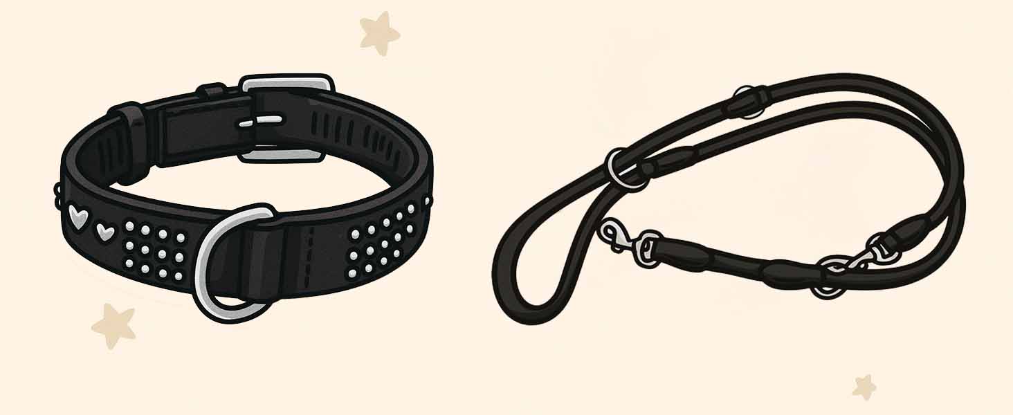 Обруч для собак Monkimau з натуральної шкіри, плетіння, регульований (55 - (30мм)), розмір M: 30мм x 55см