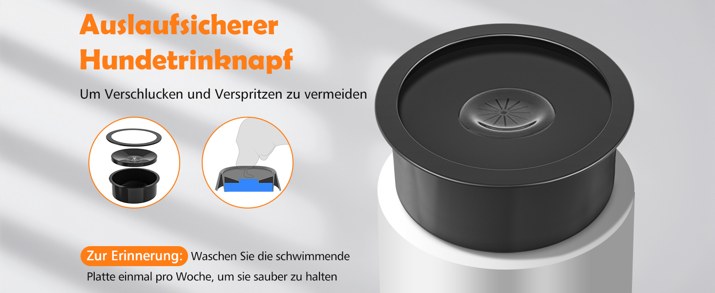 Набір мисок для собак X XBEN 3-в-1: миска для води з захистом від пролиття 1.4L, миска від захлистування 1L, годівниця з 5 рівнями регулювання висоти для середніх та великих собак, нековзна годівниця, рожевий колір