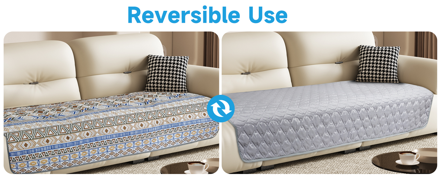 Водонепроникний двосторонній килимок для собак YOSEPATI, 178 x 76 см, бежевий з візерунком медальйон, для собак, котів, дітей, зручний для диванів та меблів, легко миється