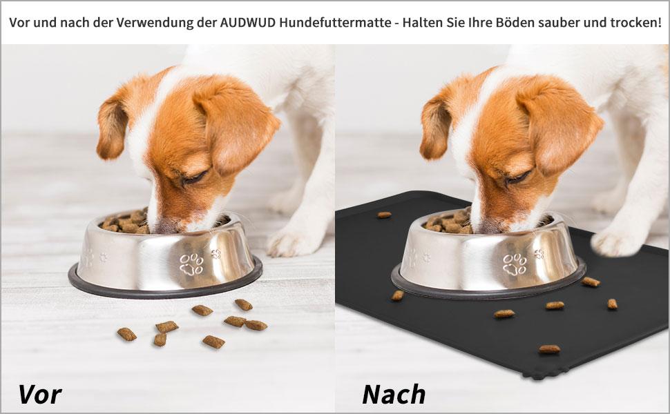 Силіконовий килимок для годування собак та котів AUDWUD, чорний, 61x41 см, антиковзаючий