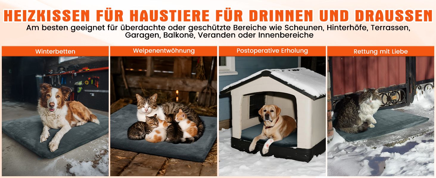 Електричне грілка для тварин на вулицю, вологостійке грілка, автоматичне регулювання температури, стійке до укусів, 40*50 см, сірий