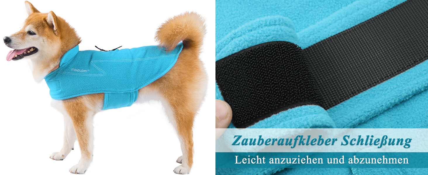 Тепла куртка VIVAGLORY для собак на зиму, флісова жилетка з застібкою-липучкою та отвором для повідка, світловідбиваюча, регульована, S, Бежевий