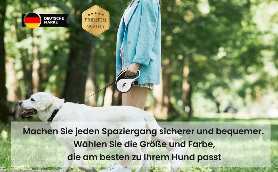 Висувна поводок для собак CORTESPETS® 5м, до 50 кг, блакитний | Високоякісний рулонний поводок