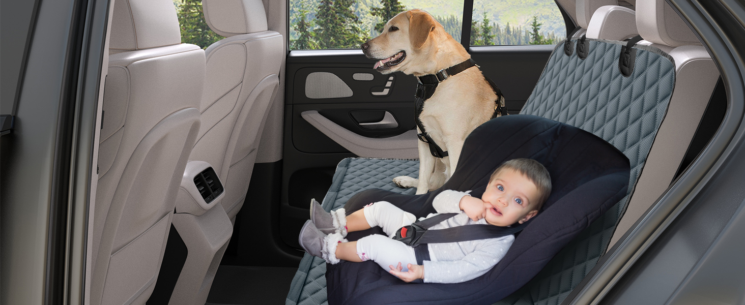 Автоматичний килимок для собак у машину JOEJOY, 137x120 см, чорний/сірий (захист від подряпин, вологості)