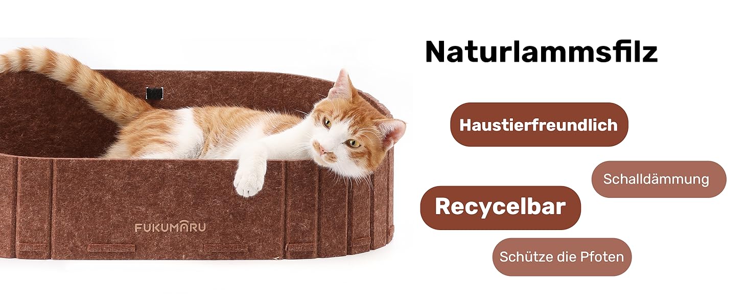 Кразборд для котів FUKUMARU: диван з крафт-паперу, 61 см, з м'яким лежаком, коричневий