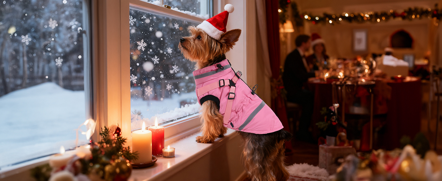 Водонепроникна зимова куртка для собак та котів Poseca, червона