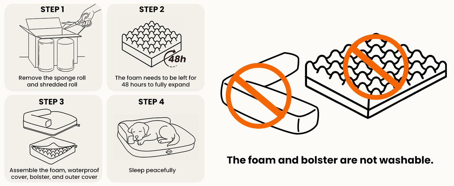 Ортопедичне ліжко для собак Laifug з memory foam, вологостійке, знімний чохол, неслизьке дно, сіре – для літніх та хворих собак