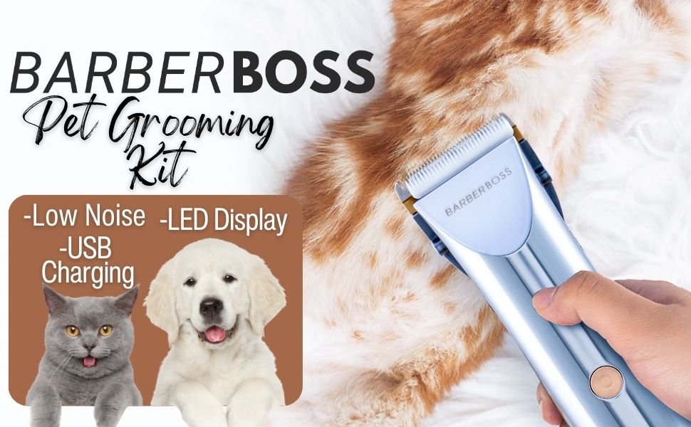 Професійна машинка для стрижки собак BarberBoss: набір для грумінгу, машинка для котів, стрижка для густого хутра