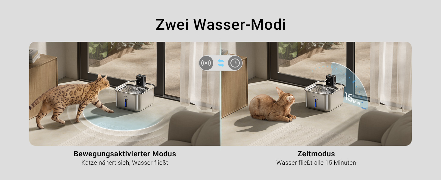 Ка fountain для котів DownyPaws: нержавіюча сталь, бездротовий, з датчиком руху, 3л, тихий, легкий у чищенні