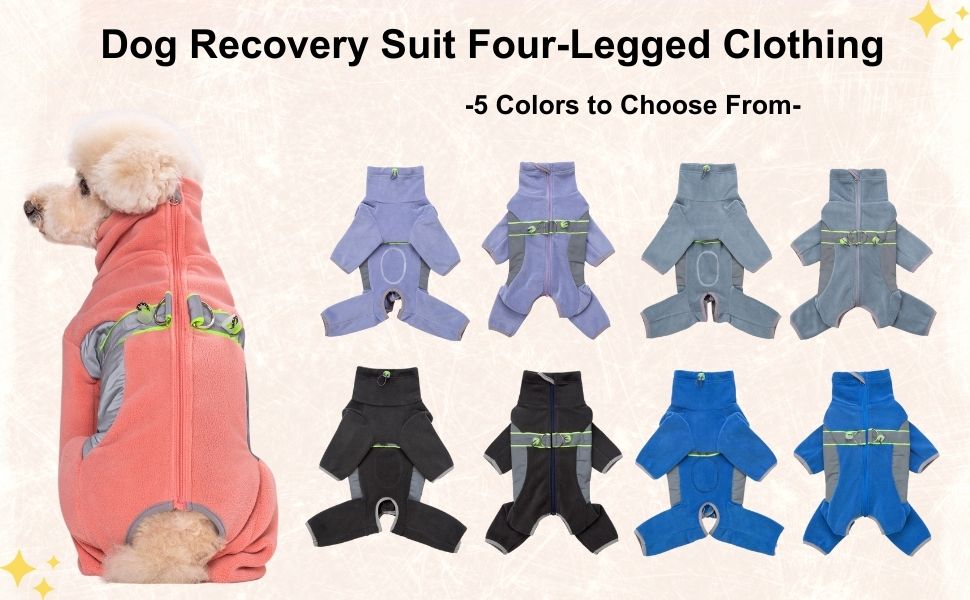 Флісова тепла куртка для собак на зиму, Onesie для цуценят з регульованою талією, D-кільцем та світловідбиваючими смугами, теплий одяг для малих та середніх собак, розмір L: Обхват грудей: 48 см, Довжина спини: 33 см, Voilett