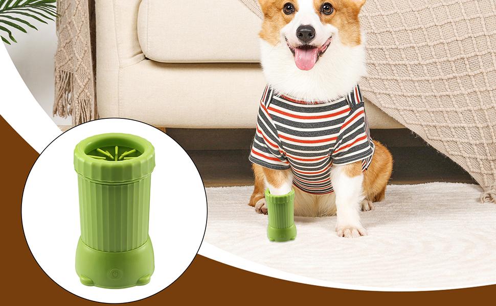Автоматичний мийник лап для собак Yurosuis - USB, для середніх та великих порід, цуценят та котів, зелений