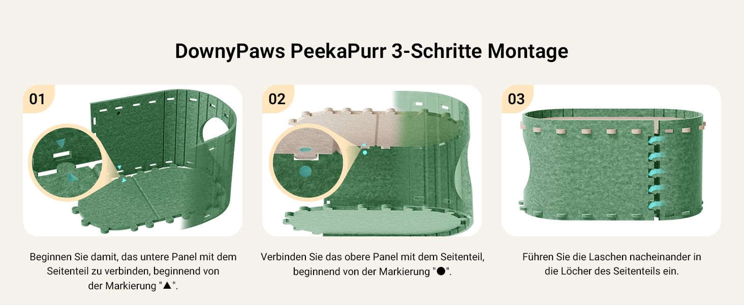 Кігтеточка-будиночок для котів DownyPaws з фетру, 2-ярусна, 50x33x50 см, зелена