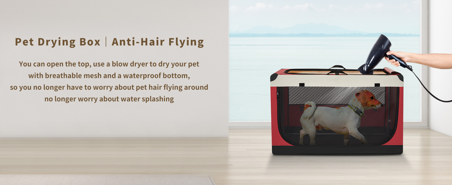 Транспортна переноска для собак Petsfit, велика, червона, розкладна, з міцної тканини та металевим каркасом