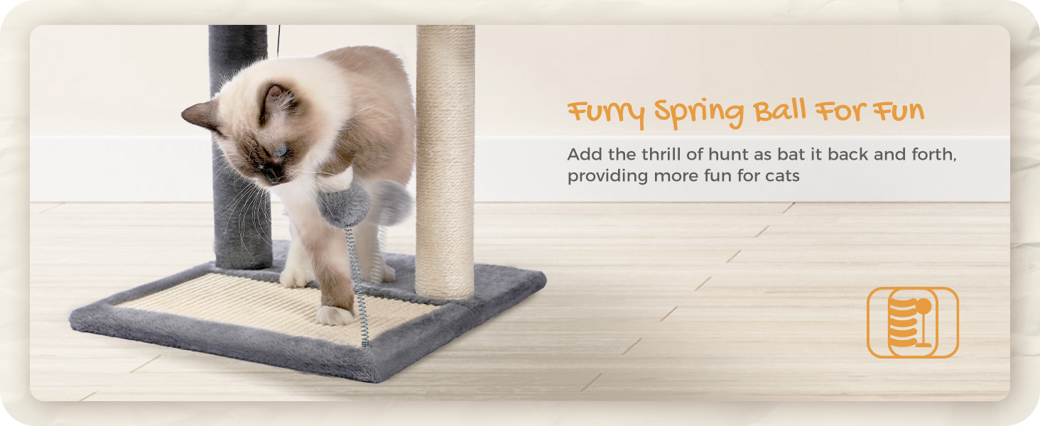 Дряпальня для котів PETEPELA з лежаком, сіра, 49 см