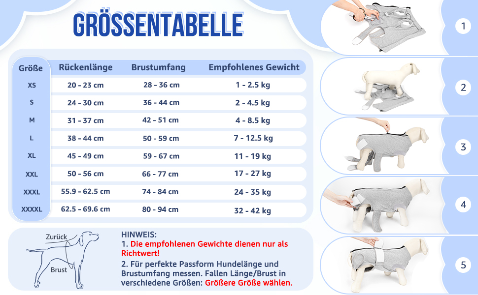 Захисний одяг для собак після операції: комбінезон з блискавкою та липучкою, анти-витікання та захист ран, дихаючий, для собак після операції (Сірий, M)