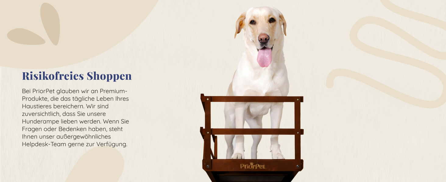 Східці для собак до ліжка з поручнями - для великих собак до 90 кг - регульована висота до 94.5 см - ширина 49,5 см - складані - антиковзні ручки - береза - натуральний колір (волоський горіх)