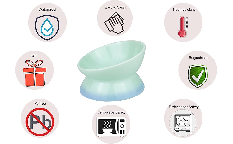 Підвищена годівниця для котів та собак Busnos, керамічна миска для води та їжі, жовта, 15.5x15.5x11 см