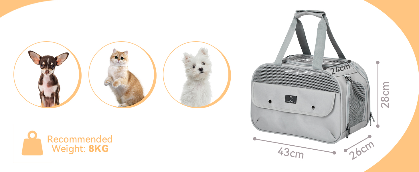 Транспортний бокс для котів та собак, сірий. Підходить для авіаперельотів та авто. Легкий, з безпечними пряжками та сіткою. Також використовується як сумка для зберігання.