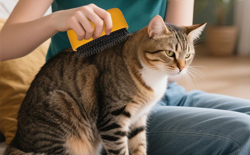 Щітка для котів для видалення шерсті - гребінець для грумінгу котів та собак з довгою шерстю. Аксесуар для щоденного догляду за цуценятами та домашніми тваринами. Білий колір