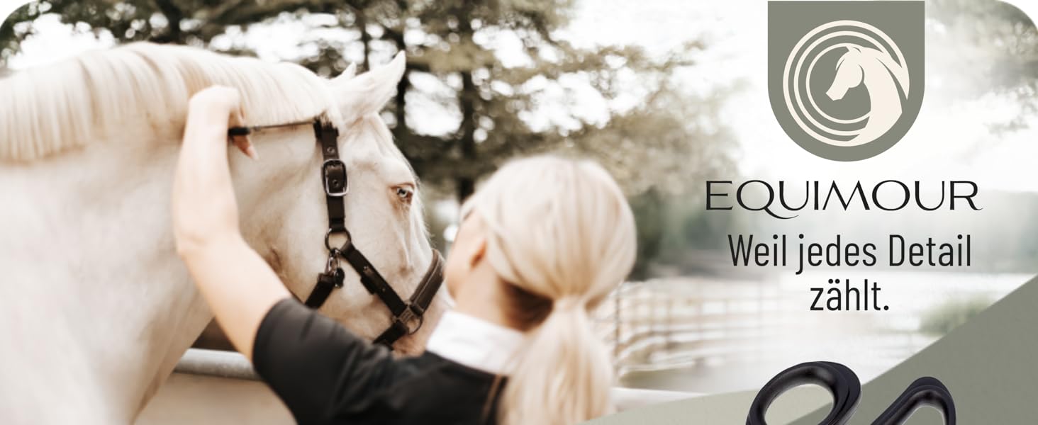 Ножиці для хвоста коня Equimour – професійні ножиці з нержавіючої сталі | Точний зріз для густого хвоста | Ергономічна ручка & чохол з веганської шкіри | Аксесуар для догляду за хвостом коня