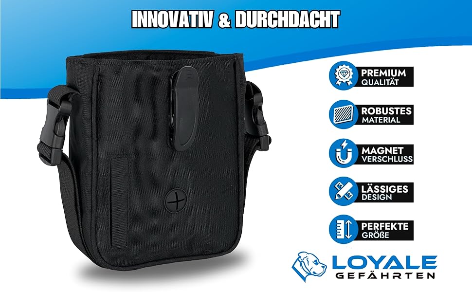 Сумка для ласощів для собак з магнітним закриттям та диспенсер для пакетів для прибирання – ідеальна для тренувань та прогулянок