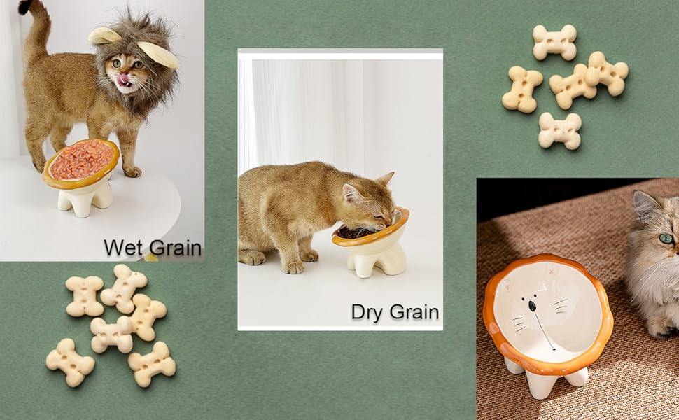 Підвищений годівниця для котів Busnos, керамічний, синій, 14x13x11 см, нахил 15°