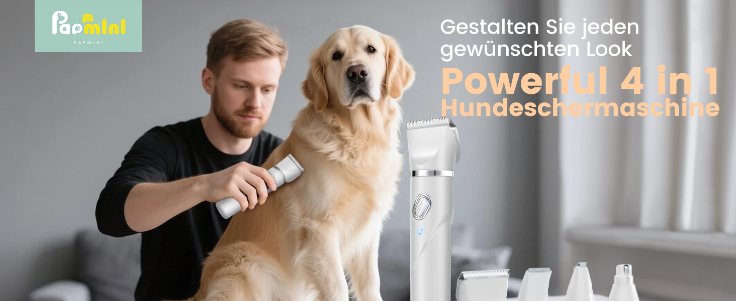 Набір 4 в 1 для догляду за собаками: машинка для стрижки, триммер для лап, точилка для кігтів, для собак та котів