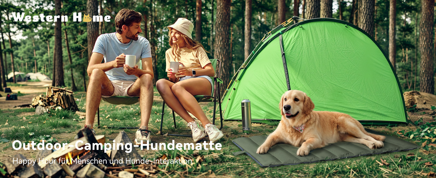 Підстилка для собак WESTERN HOME Outdoor: водовідштовхувальна, портативна, 110x68 см (Оливковий)