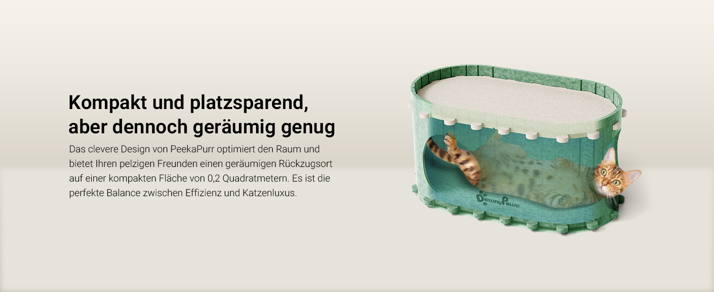 Кігтеточка-будиночок для котів DownyPaws з фетру, 2-ярусна, 50x33x50 см, зелена