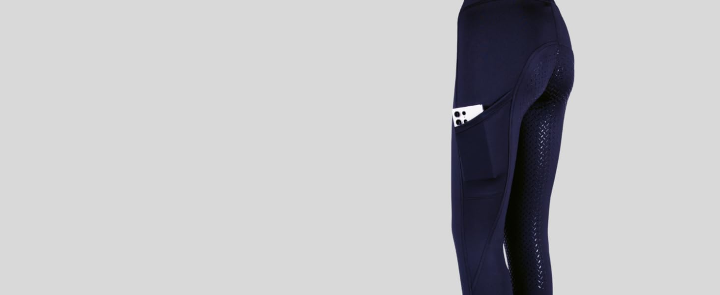 Легінси для верхової їзди PFIFF Selina з кишенею для телефону, блакитні (M)