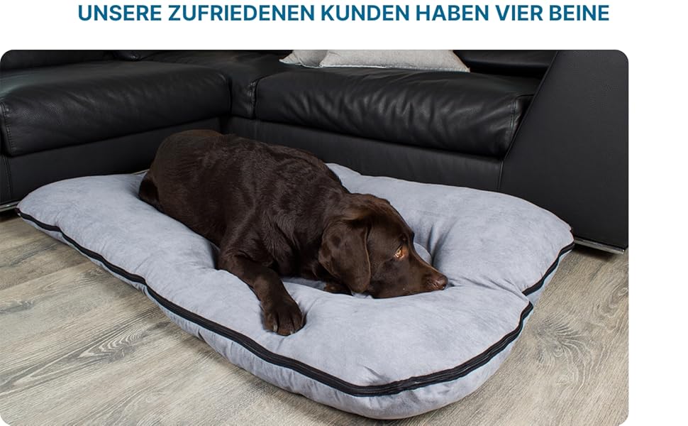 Килимок для собак SUNNYDOGS XXL | М'який, миючий, знімний | Килимок для великих собак, 120 x 80 см, сірий