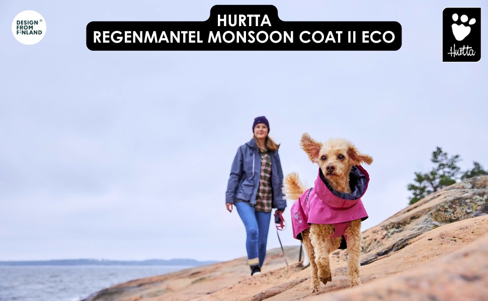 Дощовик для собак Hurtta Monsoon Coat II ECO (Рубін, 45 см)
