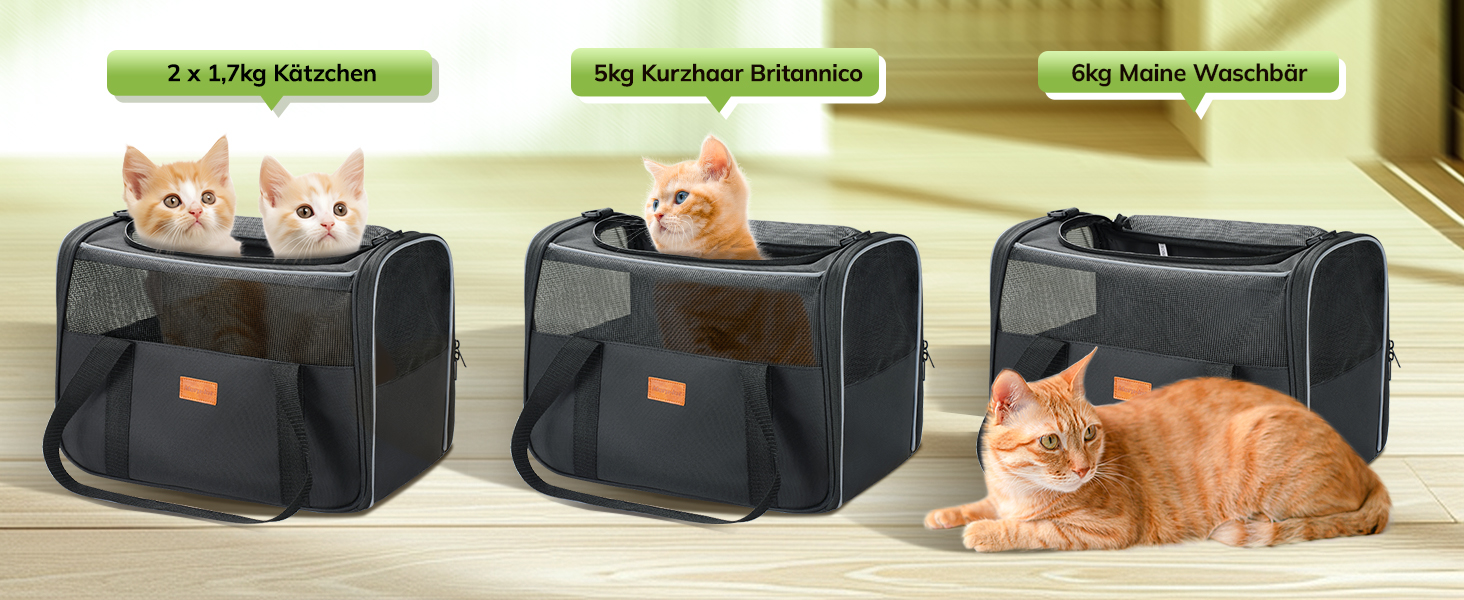 Транспортна переноска для котів та цуценят Morpilot до 5 кг, сіра, 40L, для ветеринара та подорожей