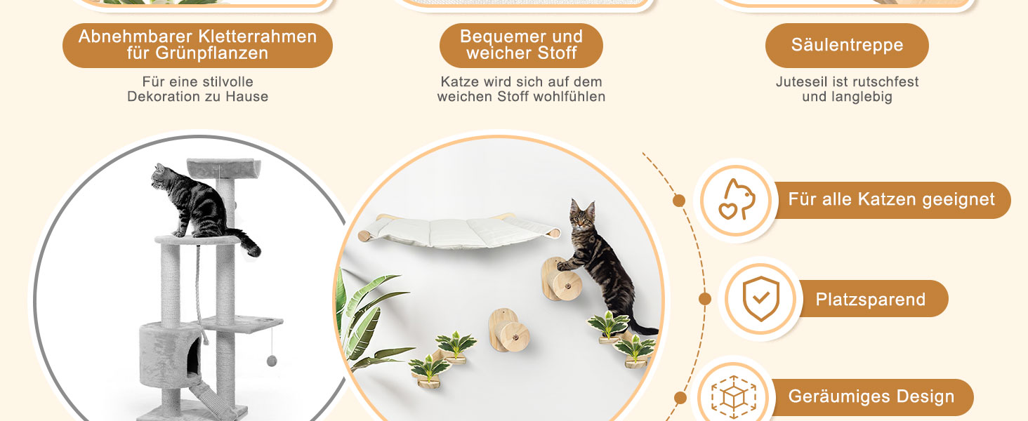 Настінна комплексна система для котів Lohofrnny: драбини, гамаки, когтеточки з натурального дерева, DIY