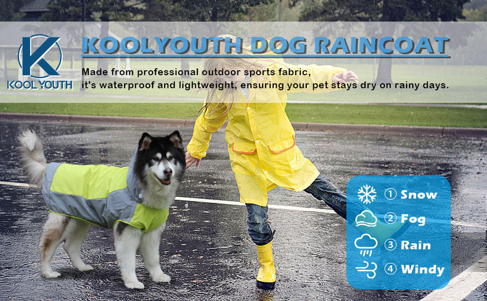 Водонепроникний дощовик для собак, регульований, з відбиваючими смугами та капюшоном, для прогулянок на відкритому повітрі, для маленьких, середніх та великих собак (зелений, XXL)