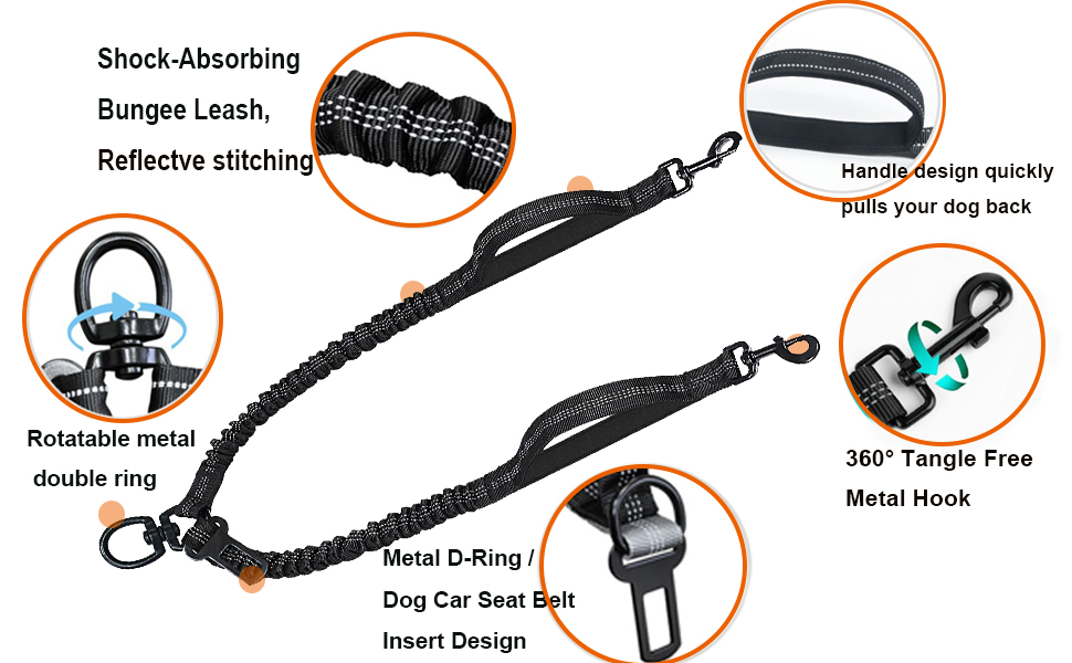 Рулетка для собак Dotolog 8м з двома лініями, з безпечною застібкою, для собак середніх та великих порід (сірий/чорний)