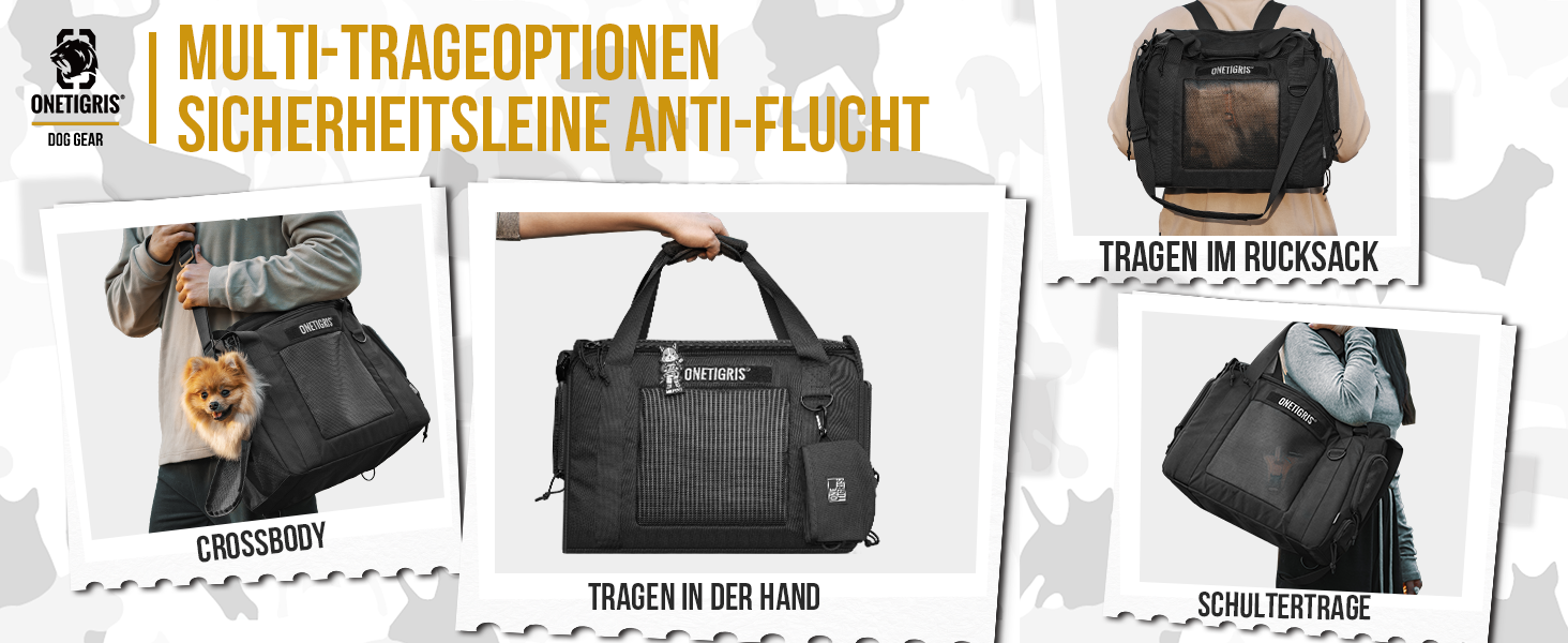 Транспортна сумка для собак OneTigris, переноска для котів та цуценят до 5 кг, M 2.0