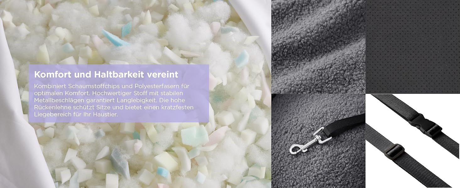 Автокрісло для собак Lesure - сіре, водонепроникне, з поворотком для повіска, для маленьких собак