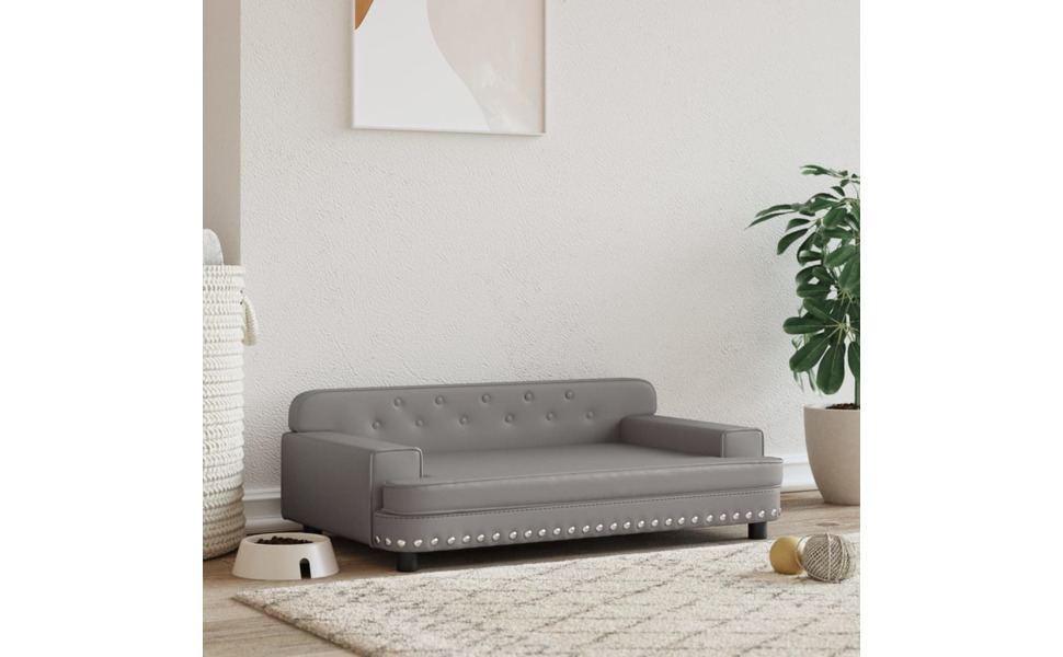 Ляжка для собак, м'яка подушка для собак, диван-софа для маленьких собак, лежанка для домашніх тварин, лежанка для котів, чорна штучна шкіра, 90 x 53 x 30 см