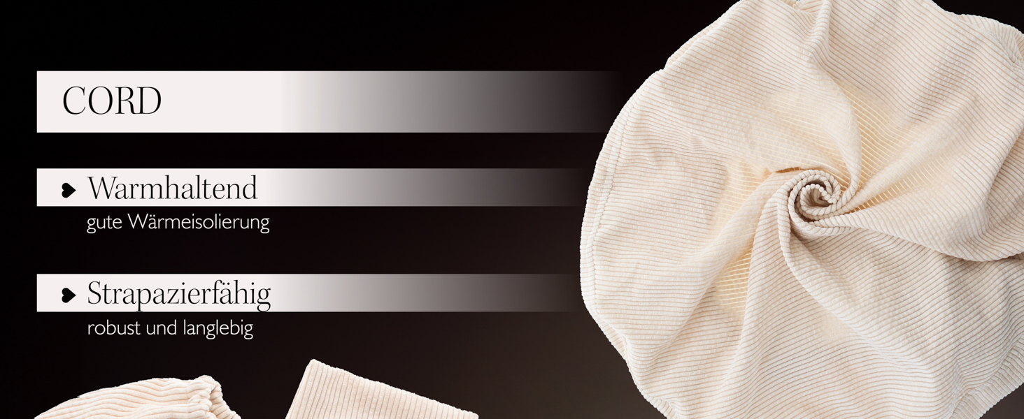 Підстилка для собак EDEL&SCHNELL з можливістю заміни чохла, світло-бежева, діаметр 125 см, м'який бавовняний корд