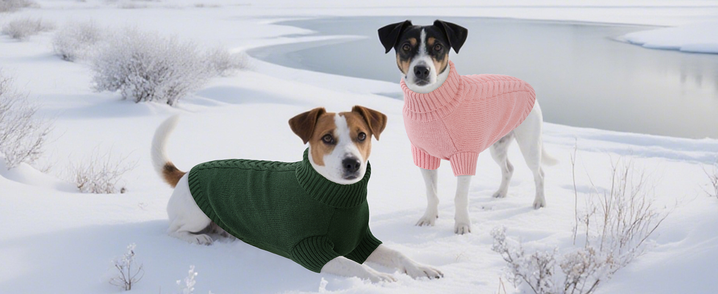 Теплий зимовий пуловер для собак великих порід L, зелений. Пуловер з ворітцем-горловиною, машинного в'язання, для Французького бульдога, Шнауцера, Мальтезе, Бішон Фрізе, Бостон-тер'єра. Легко прати.