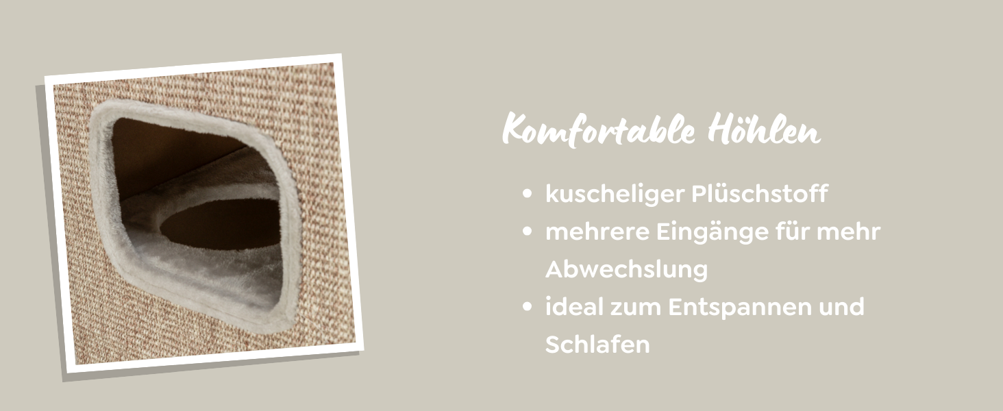 Кігтеточка TRIXIE Juno сіра, 116 см - двоярусна кігтеточка з 2 печерами, лежаком та килимом з сизалю - зручна та стійка