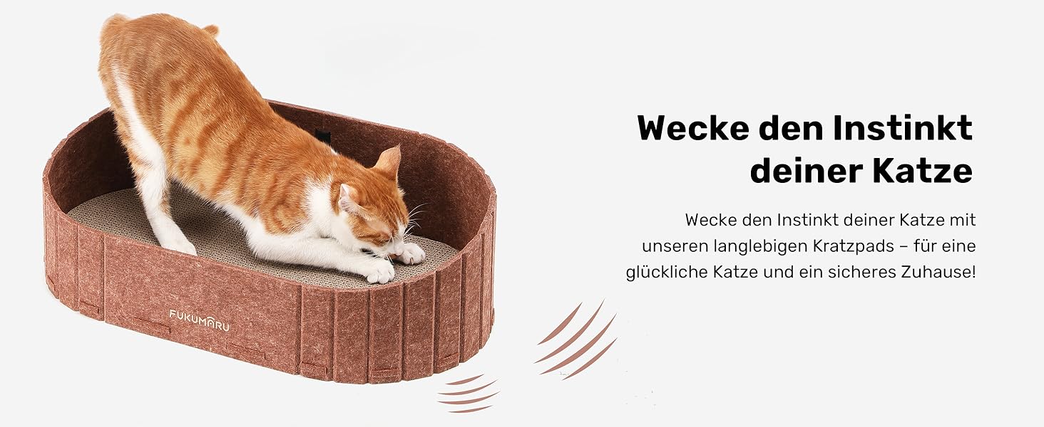 Кразборд для котів FUKUMARU: диван з крафт-паперу, 61 см, з м'яким лежаком, коричневий