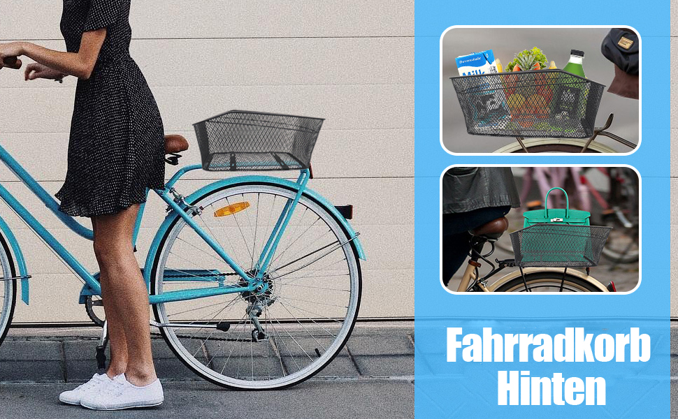 Металевий задній кошик для велосипеда, великий, стабільний, з аксесуарами для монтажу. Підходить для собак, покупок, пікніків, шкільних рюкзаків. Модель L2